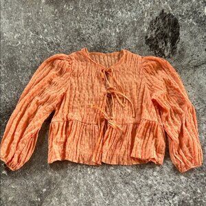 SHEIN Orange Textured Blouse